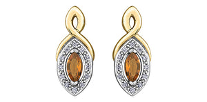 Ladies 10KTY Citrine Earrings 24=0.06CT