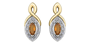 Ladies 10KTY Citrine Earrings 24=0.06CT