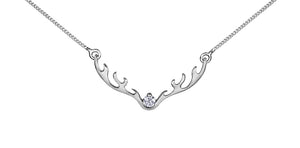 Ladies 10KT Antlers Necklace Canadian Diamond (0.04TDW)