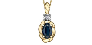 Ladies 10KTY Birthstone Pendant 1=0.01CT - September Sapphire