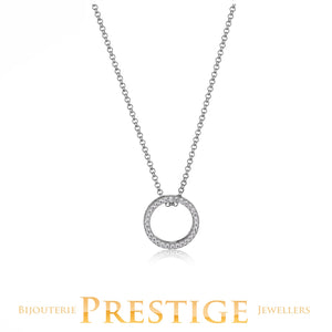 ELLE 925 Sphere CZ Circle Pendant 18+2