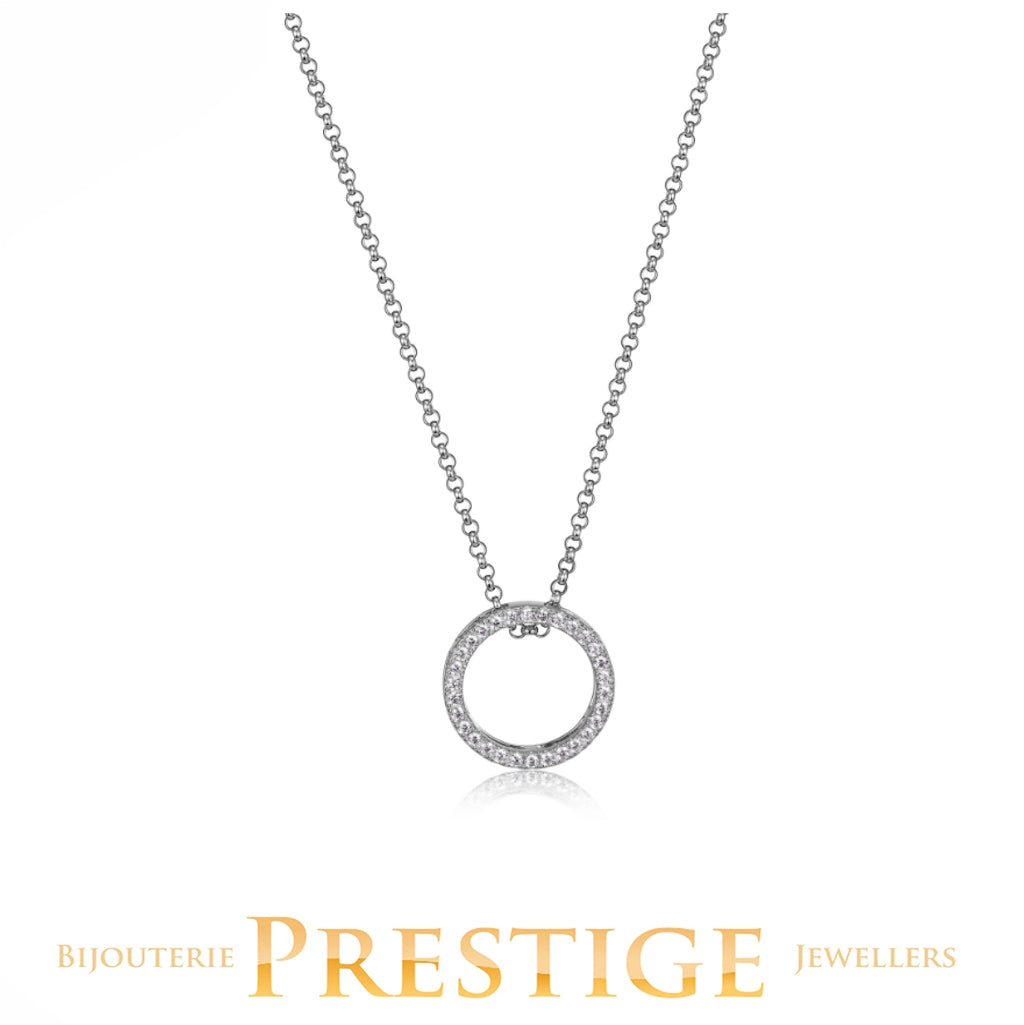 ELLE 925 Sphere CZ Circle Pendant 18+2