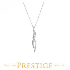 ELLE "FOLIAGE" RHODIUM PLATED NECKLACE 18"+2" EXTENSION