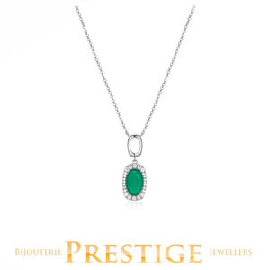 ELLE "AUREOLE" RHODIUM PLATED NECKLACE 17"+3" EXTENSION
