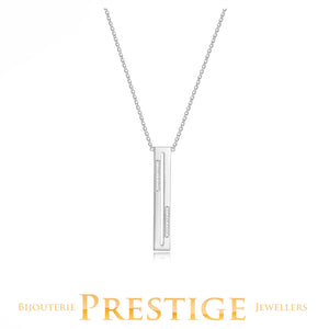 ELLE "HORIZON" RHODIUM PLATED NECKLACE 15"+3" EXTENSION