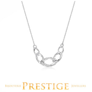 ELLE "OVATION" RHODIUM PLATED NECKLACE