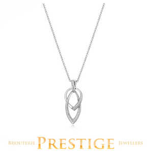 ELLE "Swing" Rhodium Plated Interlocking Marquise & Pear Link