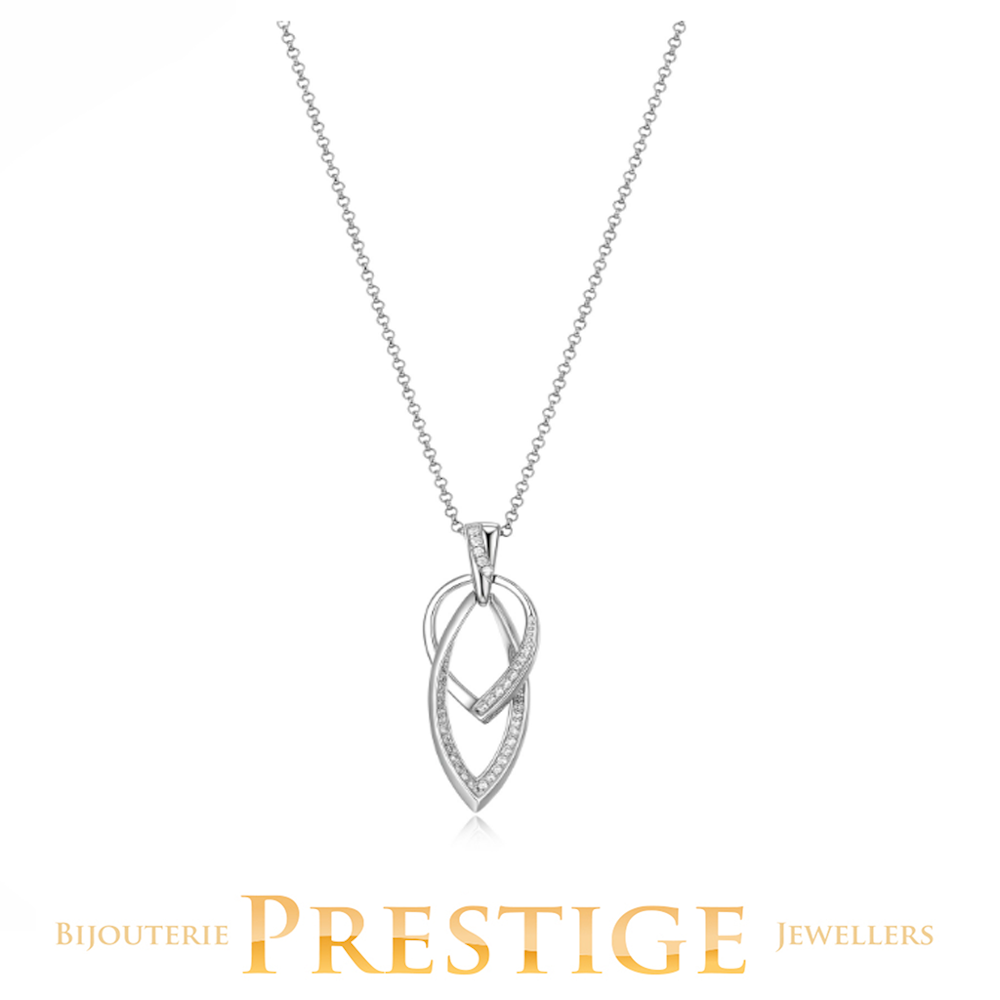 ELLE "Swing" Rhodium Plated Interlocking Marquise & Pear Link
