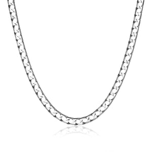 ETHOS RHOD PLTD 220 SQUARE CURB CHAIN 22"