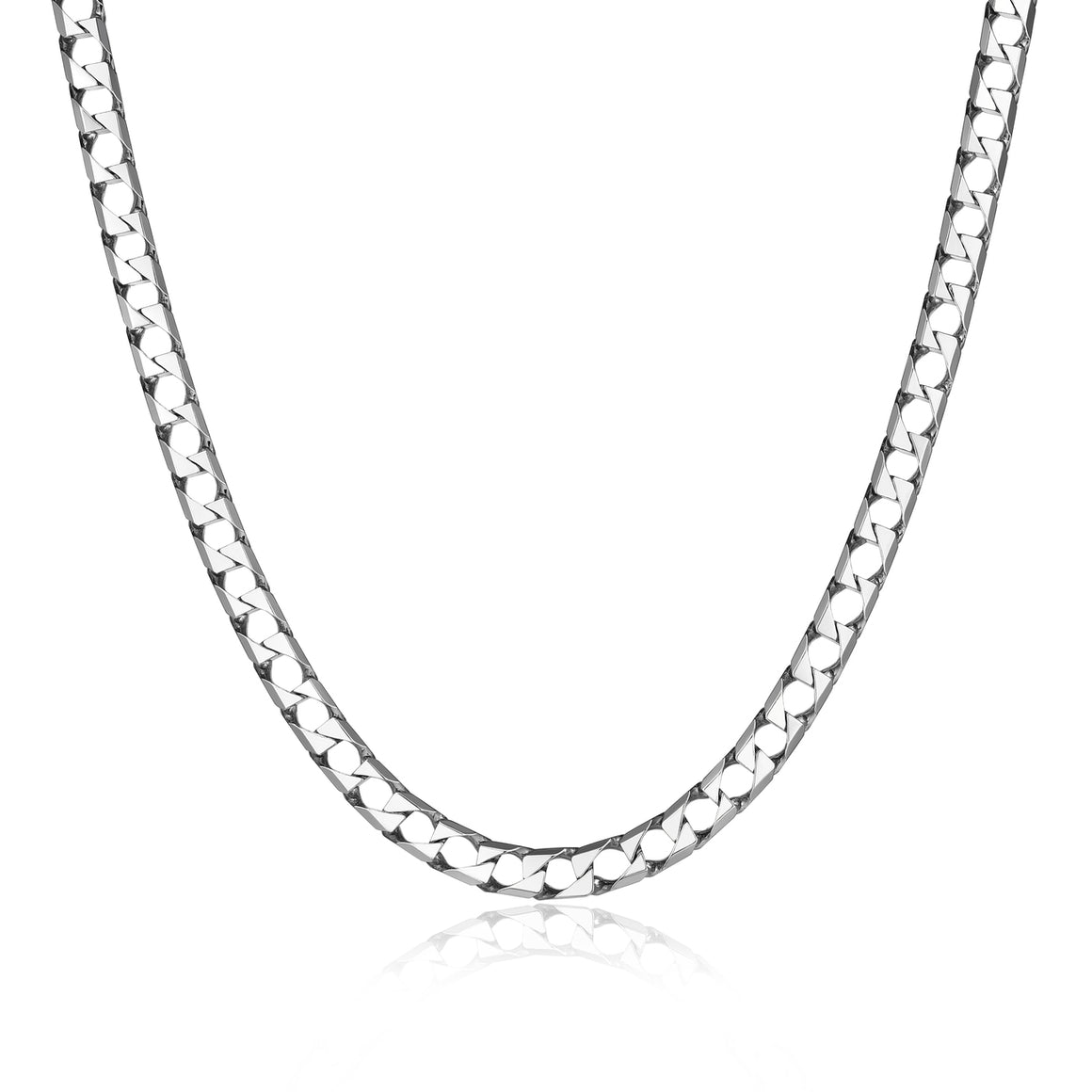 ETHOS RHOD PLTD 220 SQUARE CURB CHAIN 22"