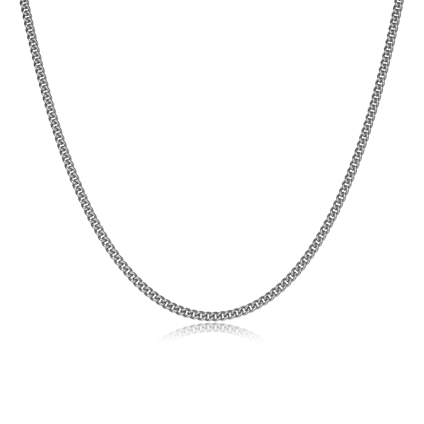 ETHOS RHOD PLTD 080 CURB CHAIN 20"