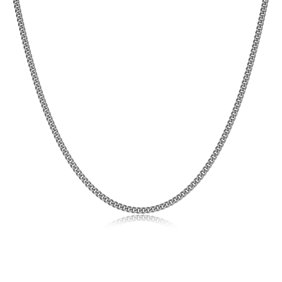 ETHOS RHOD PLTD 080 CURB CHAIN 20"