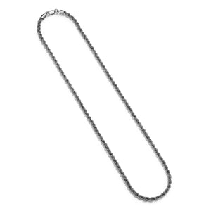ETHOS RHOD PLTD 080 SILK ROPE CHAIN 24"