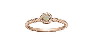 Ladies 10KTR 3mm Opale Ring - October