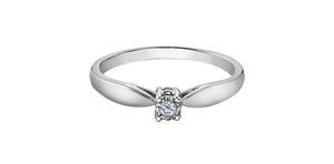 Ladies 10 Karat Gold Illuminaire Diamond Solitaire 1=0.03CT