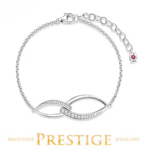 ELLE "Swing" Rhodium Plated Interlocking Bracelet