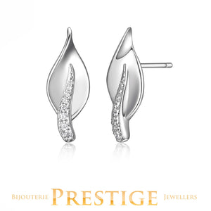 ELLE "FOLIAGE" RHODIUM PLATED  EARRING