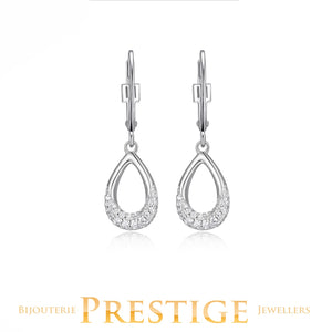 ELLE "CARAMEL" RHODIUM PLATED EARRING