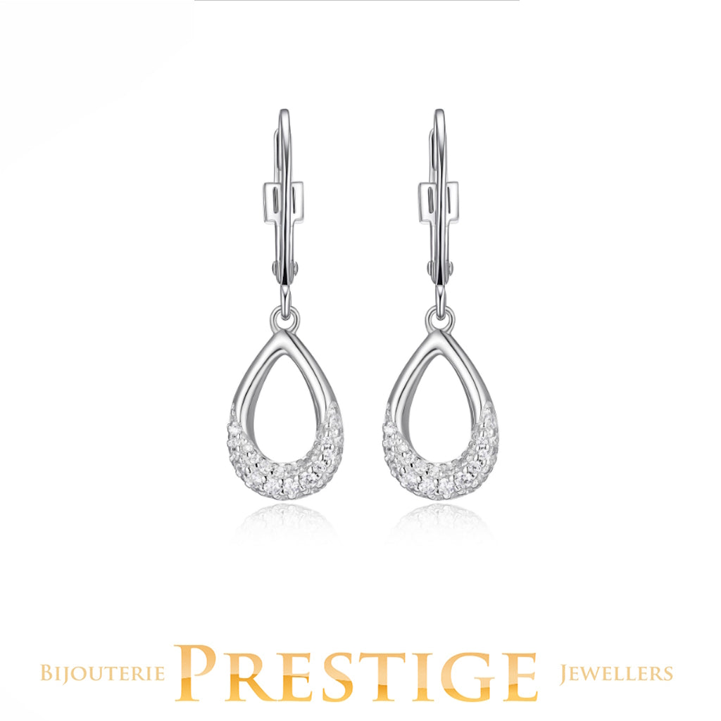 ELLE "CARAMEL" RHODIUM PLATED EARRING
