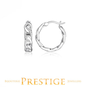 ELLE "OVATION" RHODIUM PLATED 30MM HOOP