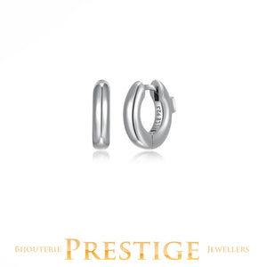 ELLE "SIMPATICO" RHODIUM PLATED 13MM HUGGIE HOOP