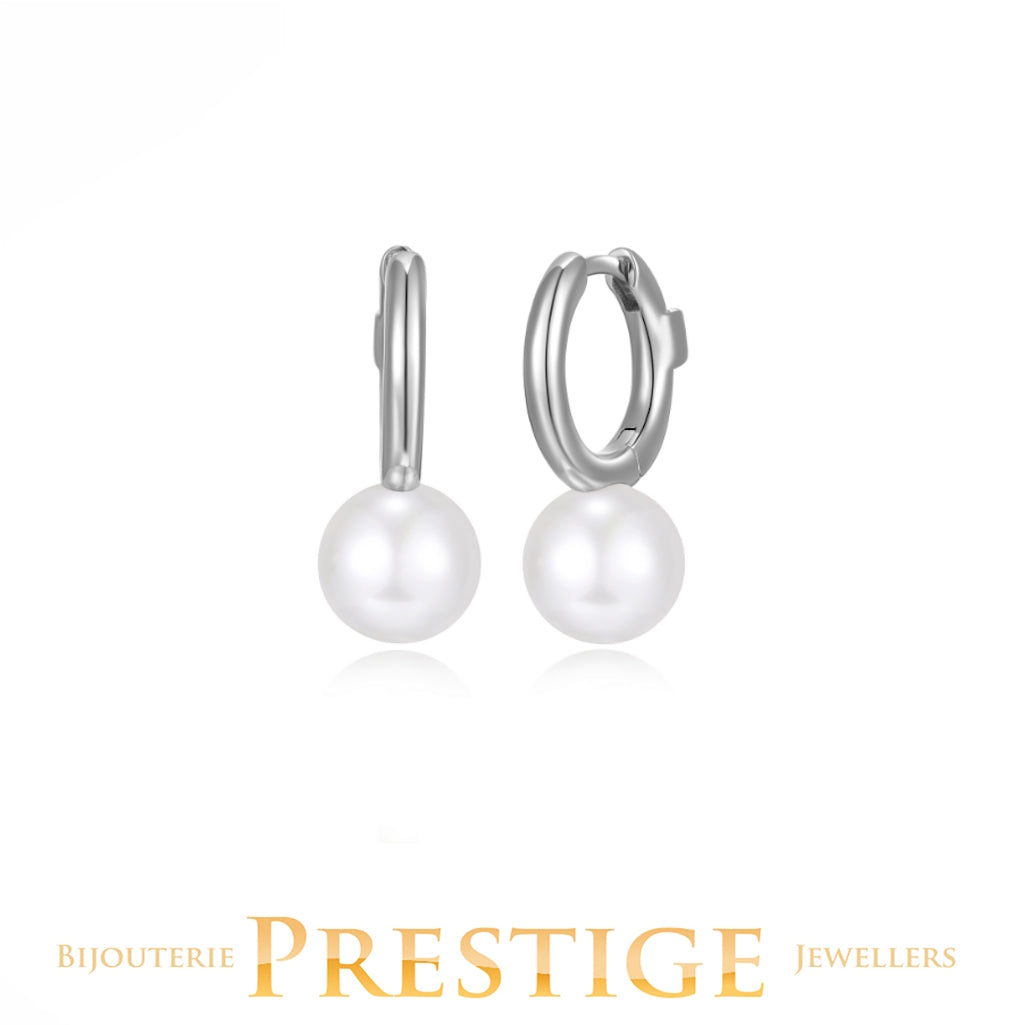 ELLE "SIMPATICO" RHODIUM PLATED 12MM PEARL