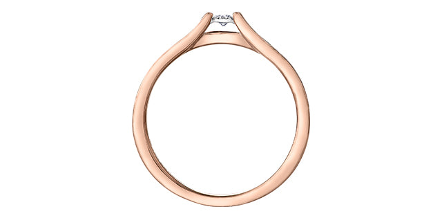 Ladies Engagement Ring 10KTRW 1=0.05CT 10=0.05CT