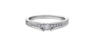 Ladies Engagement Ring 10KTW 1=0.05CT 10=0.05CT