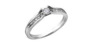 Ladies Engagement Ring 10KTW 1=0.05CT 10=0.05CT