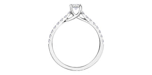 Ladies 10 Karat Gold Illuminaire Diamond Engagement Ring 1=0.15CT 16=0.25CT