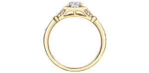 Engagement Ring 10 Karat Yellow Gold  - Canadian Diamond
