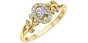Engagement Ring 10KT Yellow Gold  Canadian Diamond (0.28TDW)