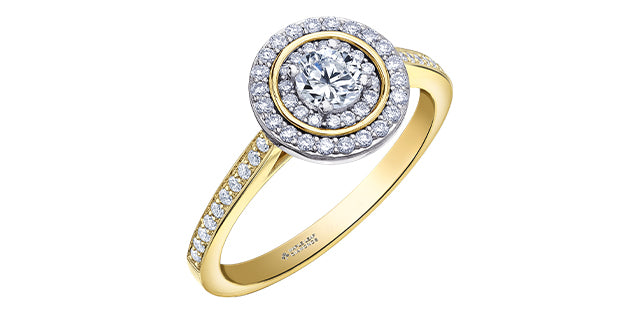 Engagement Ring 14 Karat Yellow Gold  - Maple Leaf Canadian Diamond