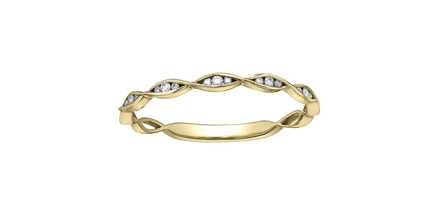 Diamond Band 10 Karat Gold (0.08CT TDW)