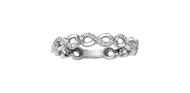 Ladies 10KTW Infinity Chichi Diamond Ring 50=0.15CT