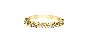 Diamond Leaves Band 10 Karat Gold (0.08CT TDW)