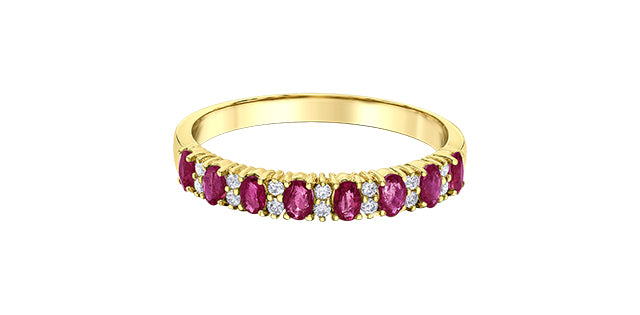 10 Karat Gold Ruby & Diamond Ring