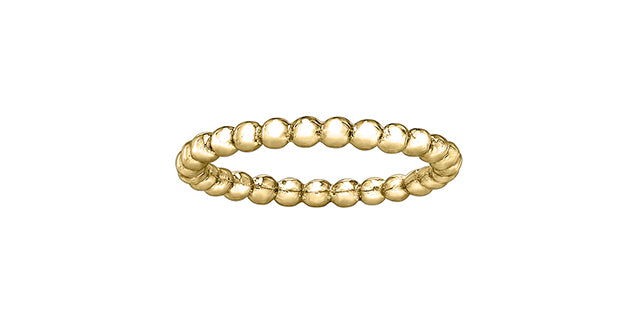 Ladies 10 Karat Gold Beaded Stackable Band