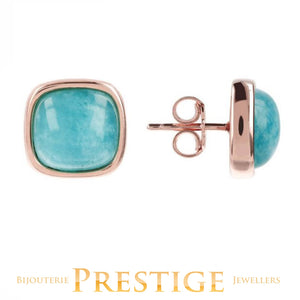 BRONZALLURE AMAZONITE POST EARRINGS