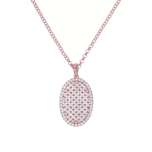Bronzallure Necklace w Clear CZ & Gemstones