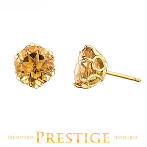 CITRINE 10KT STUDS