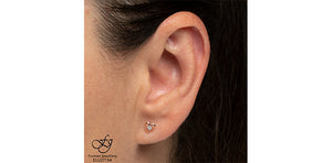 Diamond Heart Studs 10KT Rose & White Gold 2=0.02CT