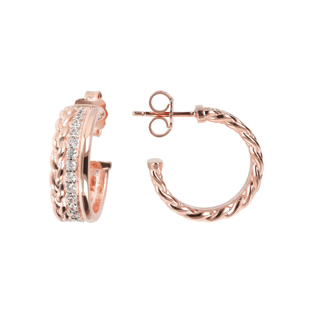 Bronzallure CZ Hoop/Stud Earrings