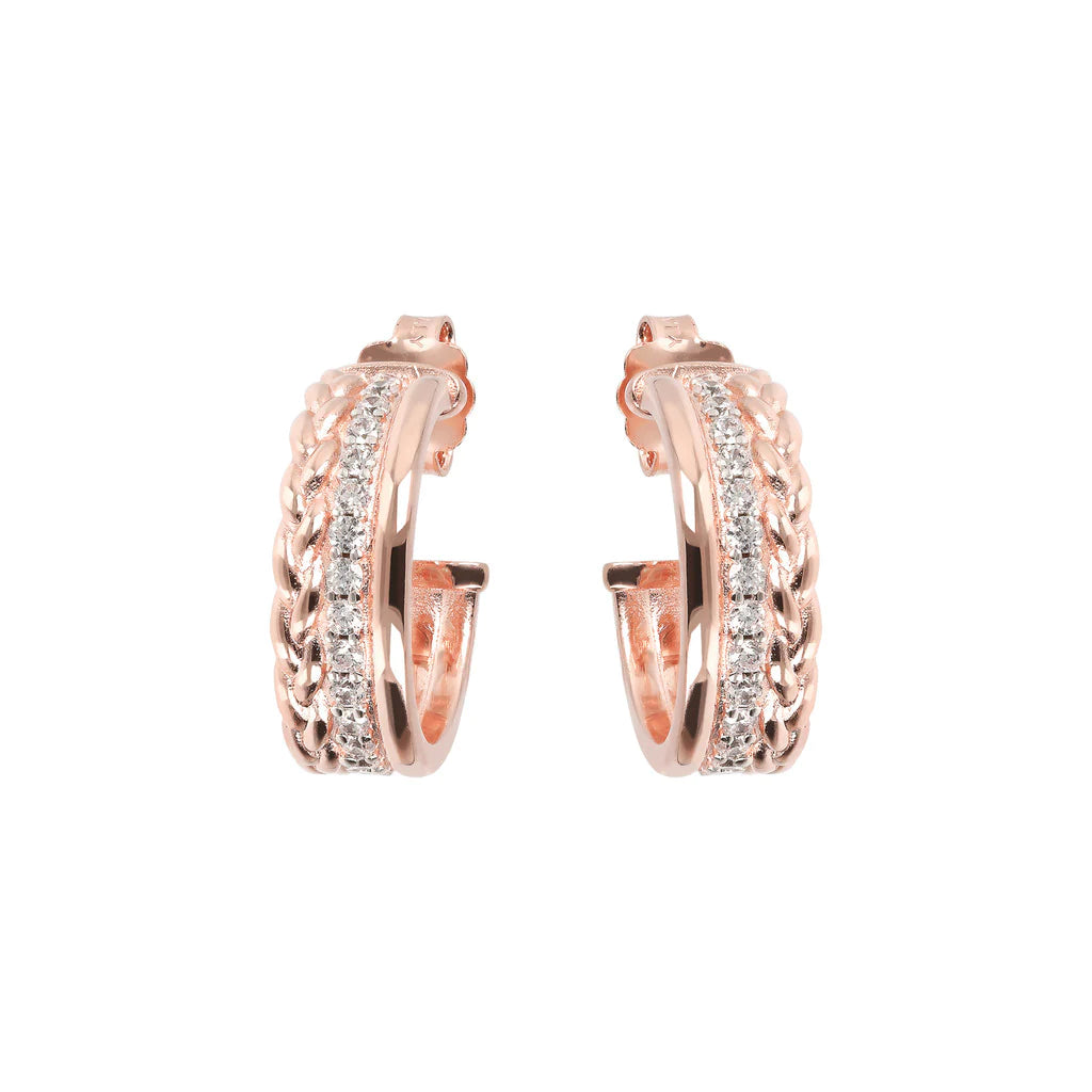 Bronzallure CZ Hoop/Stud Earrings
