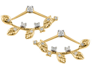Diamond Ear Jackets 10KTYW 2=0.06CAN 16=0.12CT