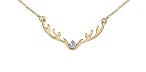 Ladies 10KT Antlers Necklace Canadian Diamond (0.04TDW)