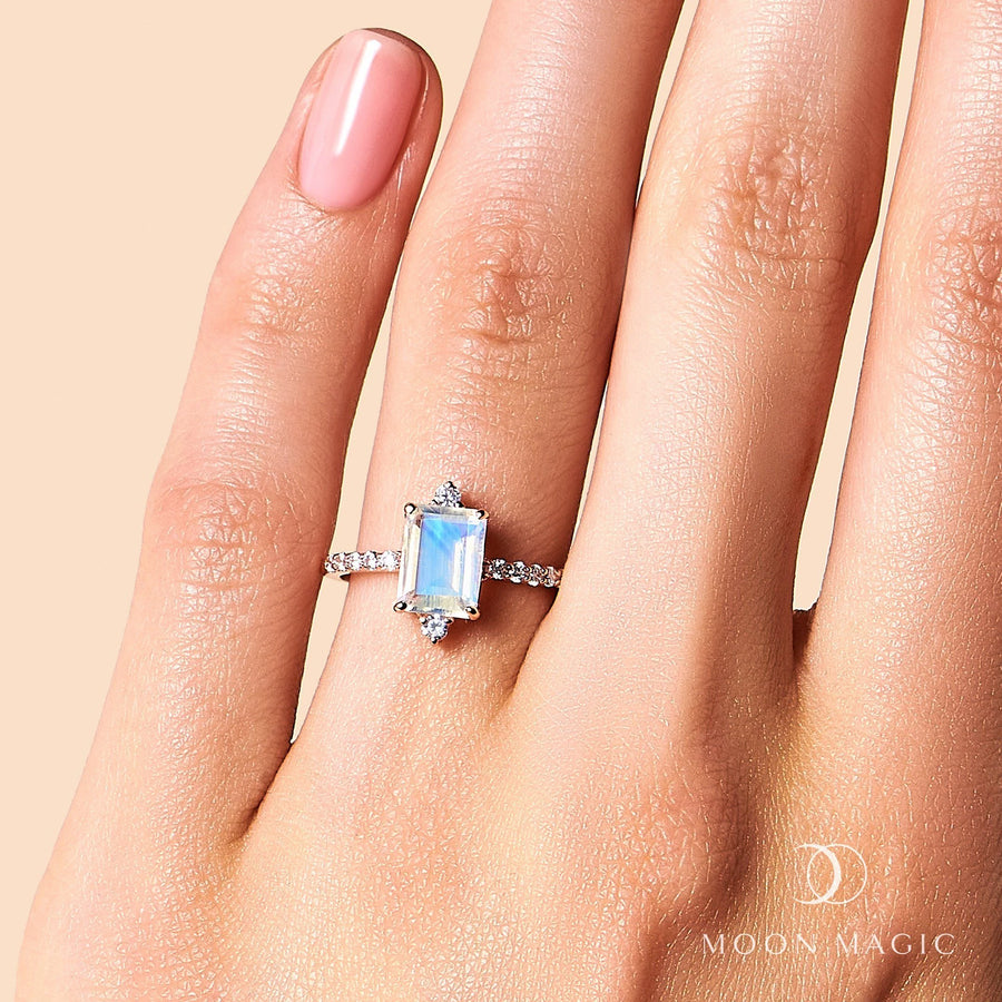 MoonMagic 925 & 14KT Rose Gold Vermeil Moonstone Ring - Feline