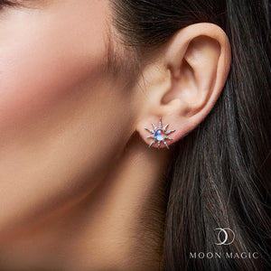 MoonMagic 925 Moonstone Earrings - Starlight Studs