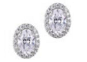 Red Carpet - REIGN 925 Diamondlite CZ 6x4MM Oval Halo Studs