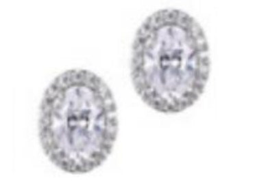Red Carpet - REIGN 925 Diamondlite CZ 6x4MM Oval Halo Studs